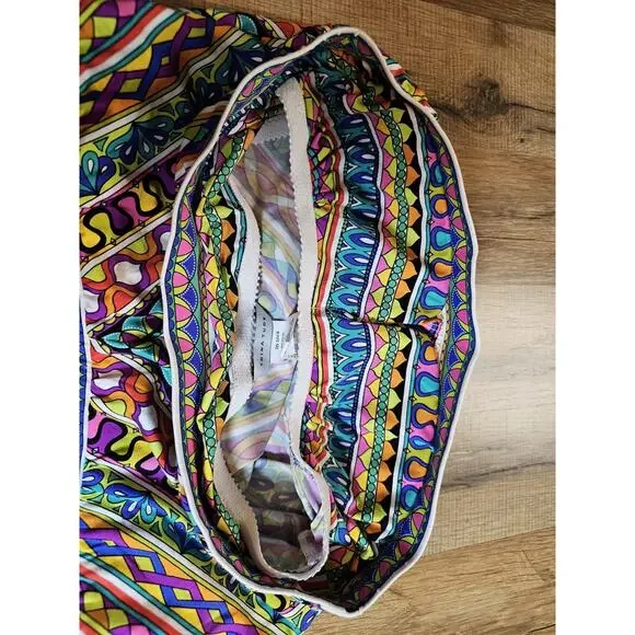 Trina Turk Peruvian Stripe Romper Swim Cover-Up Women’s S Strapless Tropical - Picture 6 of 9